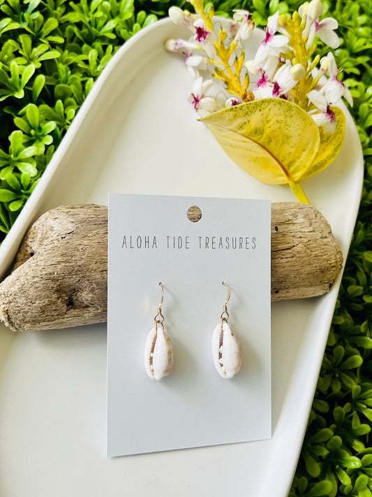 14K GF Fringed Cowrie Shell Earrings