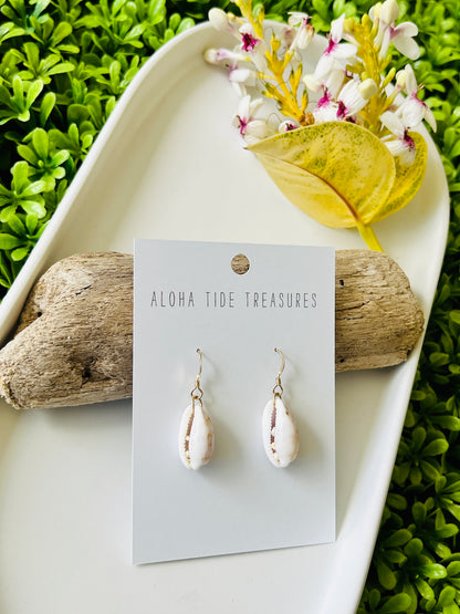 14K GF Fringed Cowrie Shell Earrings
