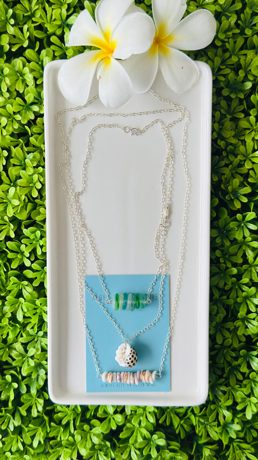 Sterling Silver Layered Necklace Set - Shayla