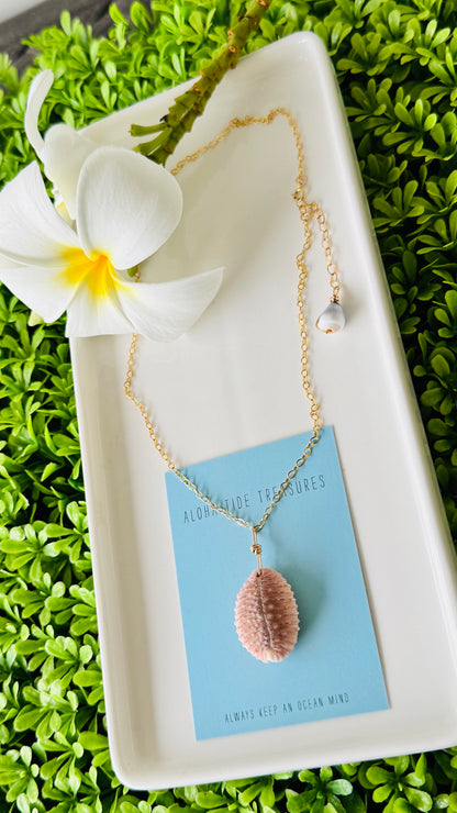 14K GF Cowrie Shell Necklace 16”