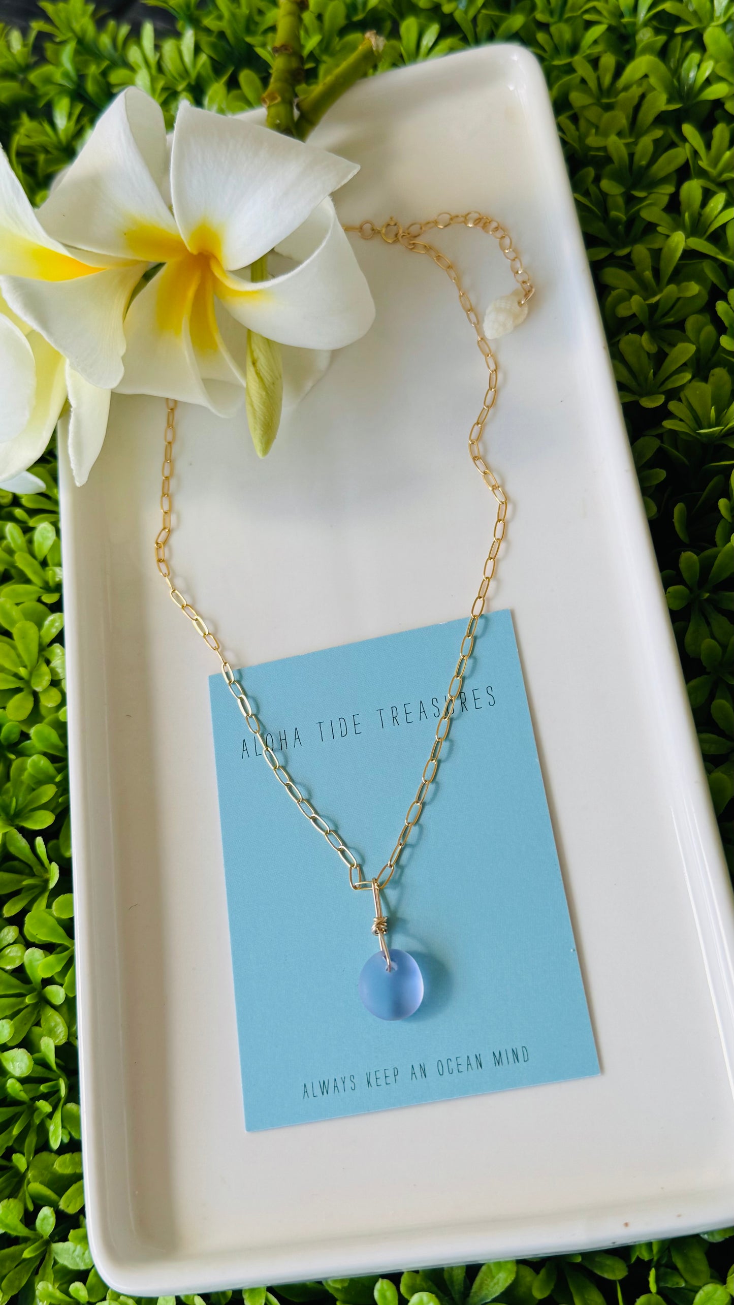 14K GF Purple Seaglass Necklace 15” - Ryan