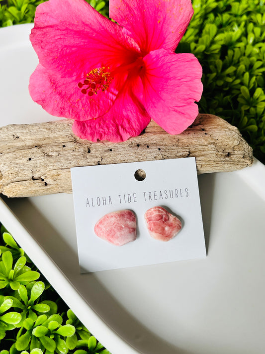 Sterling Silver Pink Barnacle Shell Earring Studs
