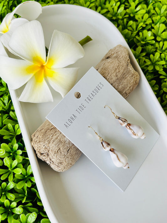 14K GF Stacked Cone Shell Earrings
