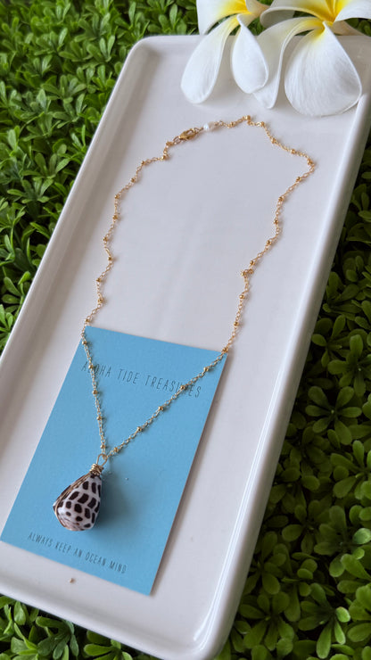 14K GF Hebrew Shell Necklace 16” - Abbigail