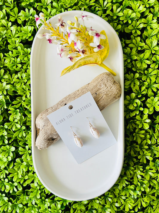 14K GF Fringed Cowrie Shell Earrings