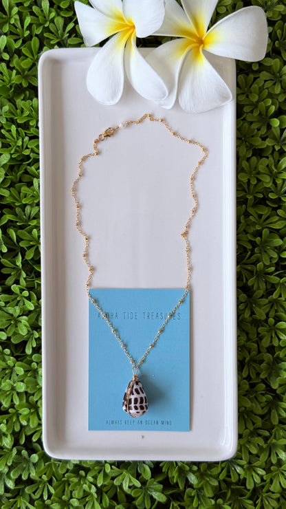 14K GF Hebrew Shell Necklace 16” - Abbigail