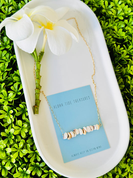 14K GF Dainty Puka Sand-Bar Necklace 18”