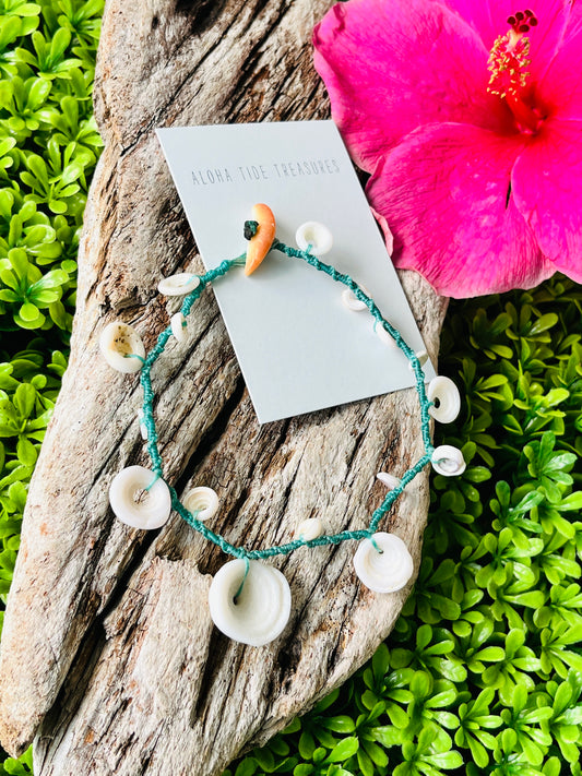 Hawaiian Shell Anklet 11”
