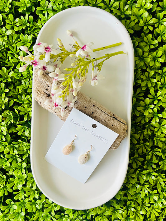14K GF Granulated Cowrie Shell Earrings