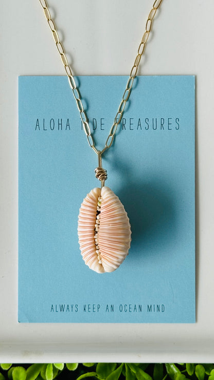 14K GF Cowrie Shell Necklace 16” - Mary