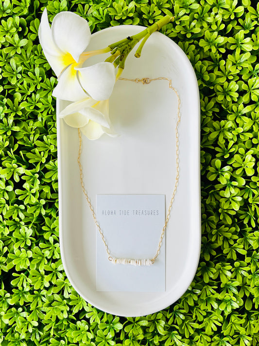 14K GF Extra Dainty Puka Sand-Bar Necklace 16”