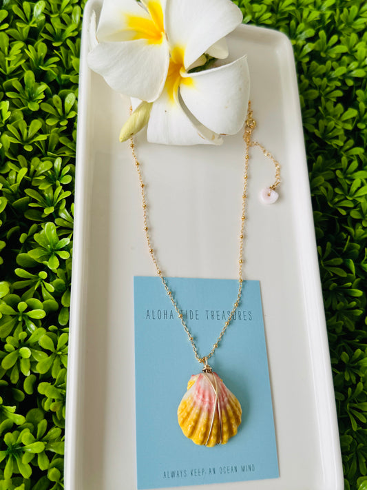 14K GF Sunrise Shell Necklace 16” - Carrie