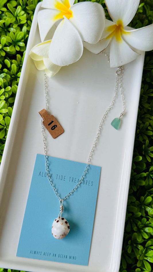 Sterling Silver Drupe Shell Necklace 16”