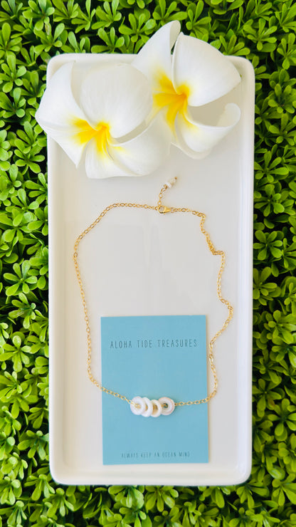 14K GF Floating Pukas Necklace 16”