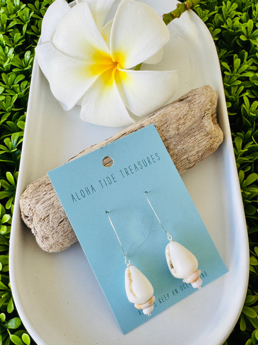 Sterling Silver Stacked Cone Shell Earrings