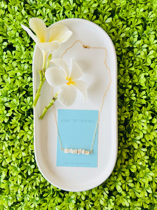 14K GF Dainty Puka Sand-Bar Necklace 18”