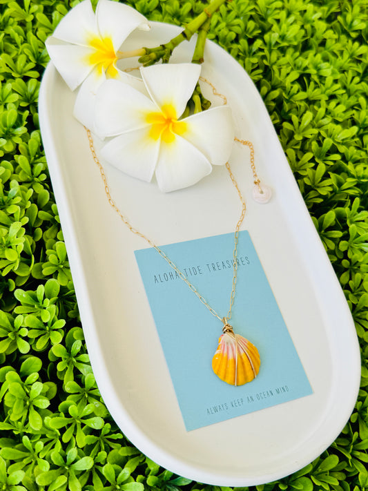 14K GF Sunrise Shell Necklace 16”