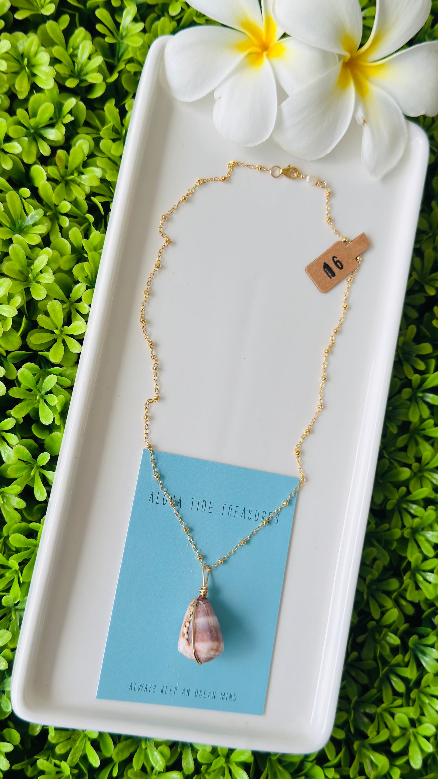 14K GF Abbreviated Cone Shell Necklace 16”