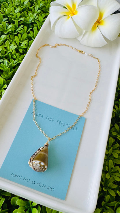 14K GF Cone Shell Necklace 16”