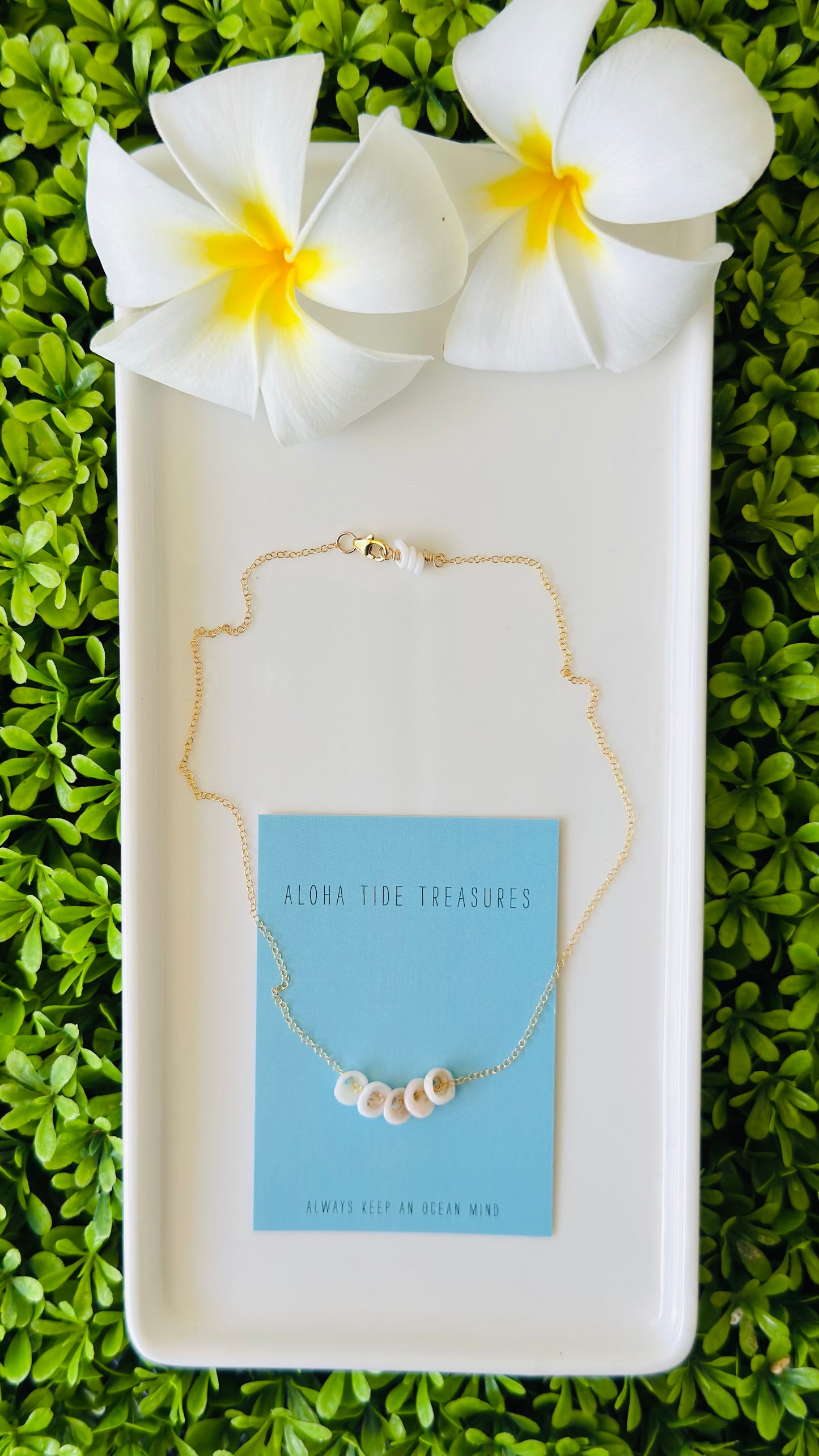 14K GF Floating Pukas Necklace 14”