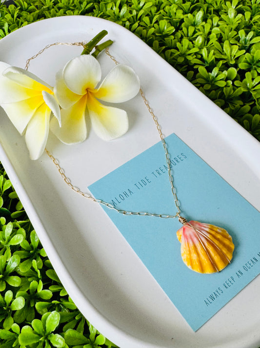 14K GF Sunrise Shell Necklace 16” - Carrie