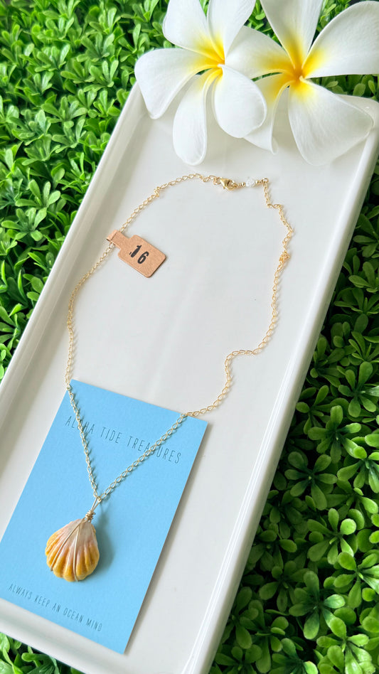 14K GF Sunrise Shell Necklace 16”