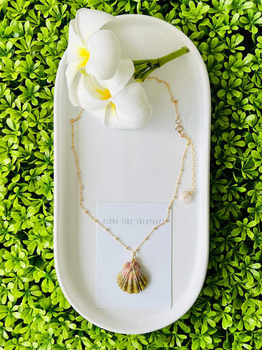 14K GF Moonrise Shell Necklace 16”