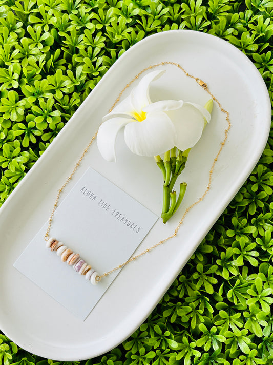 14K GF Dainty Puka Sand-Bar Necklace 16”