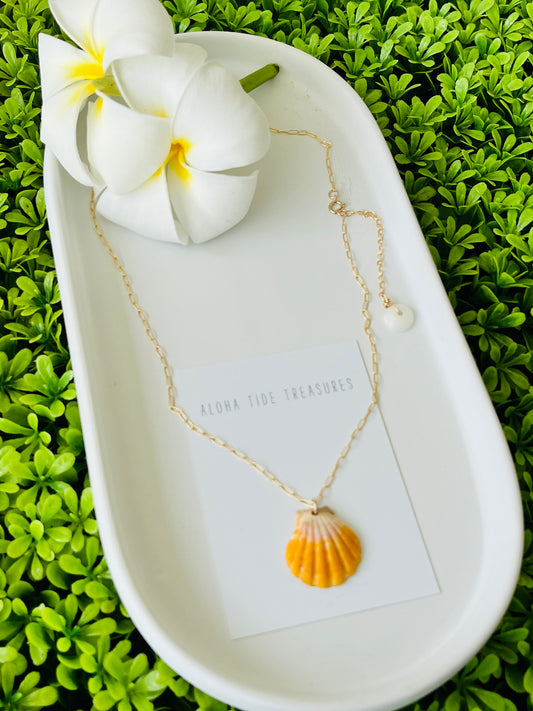14K GF Sunrise Shell Necklace 16” - Lar