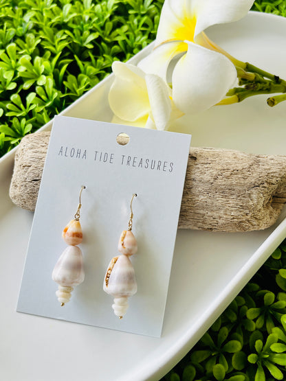 14K GF Stacked Cone Shell Earrings