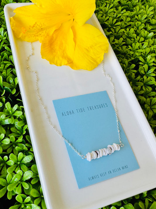 Sterling Silver Dainty Puka Sand-Bar Necklace 20” - Karla