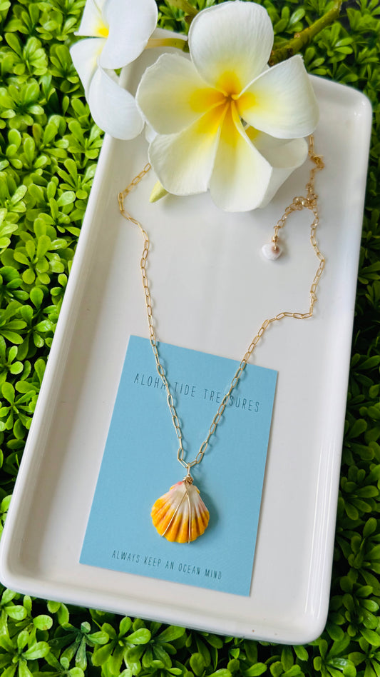 14K GF Sunrise Shell Necklace 18” - Sara