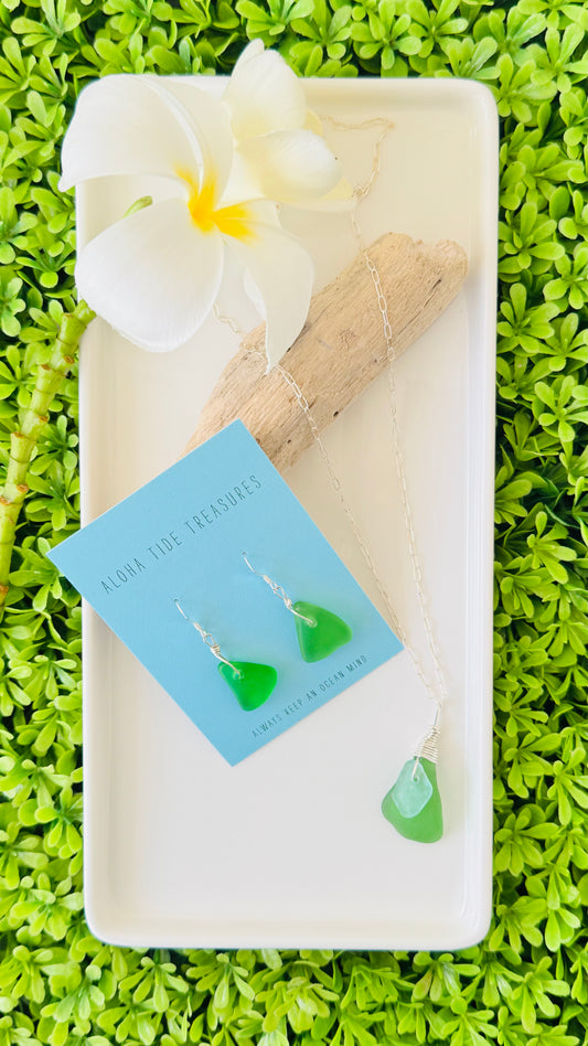Sterling Silver Seaglass Set - Rebecca