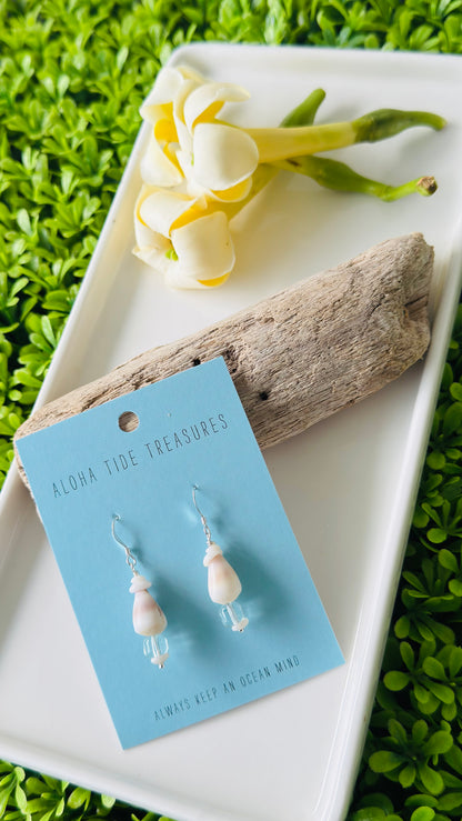Sterling Silver Stacked Cone Shell Earrings