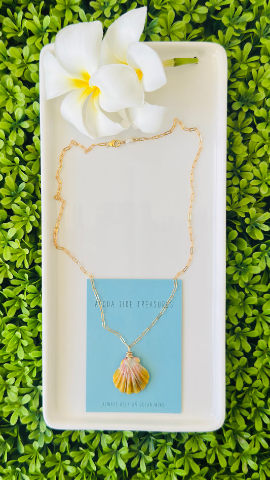 14K GF Sunrise Shell Necklace 18” - Robin