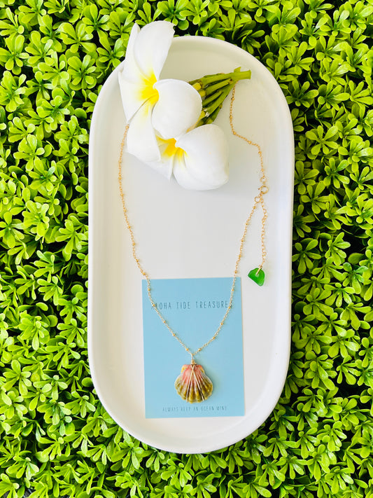 14K GF Moonrise Shell Necklace 18”