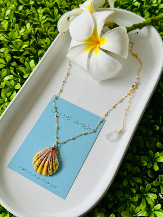 14K GF Moonrise Shell Necklace 16”