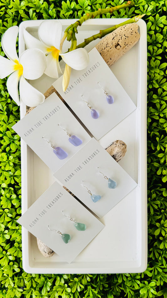 Sterling Silver Seaglass Earrings - Susan