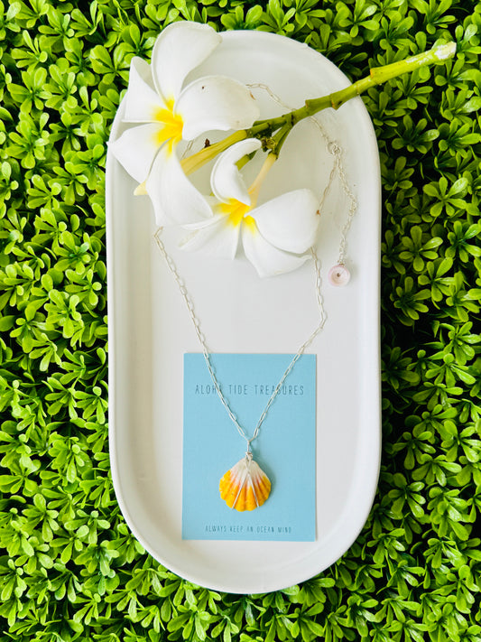 Sterling Silver Sunrise Shell Necklace 16”