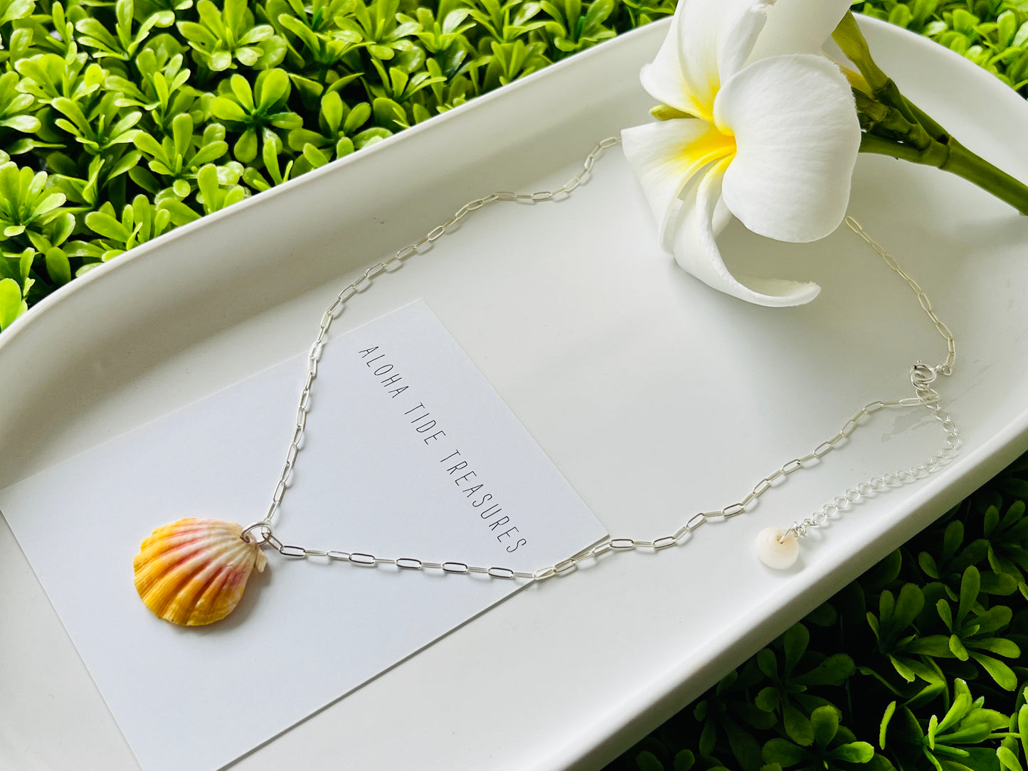 Sterling Silver Sunrise Shell Necklace 16” - Mar