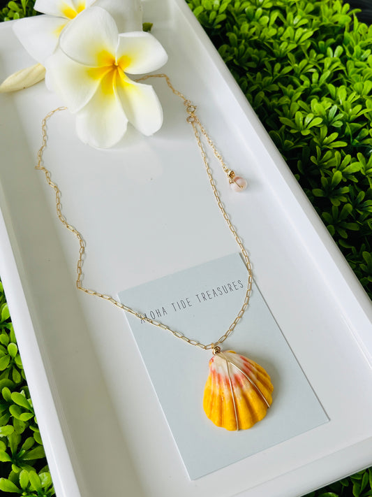 14K GF Sunrise Shell Necklace 18” - Aubree