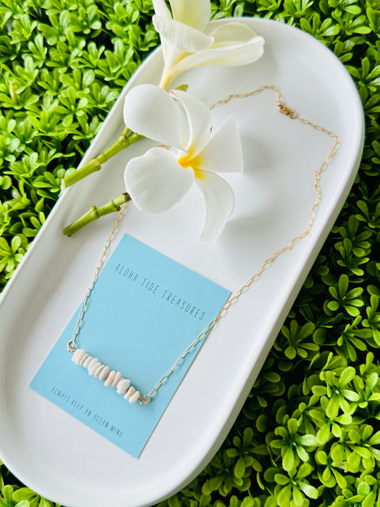 14K GF Dainty Puka Sand-Bar Necklace 18”