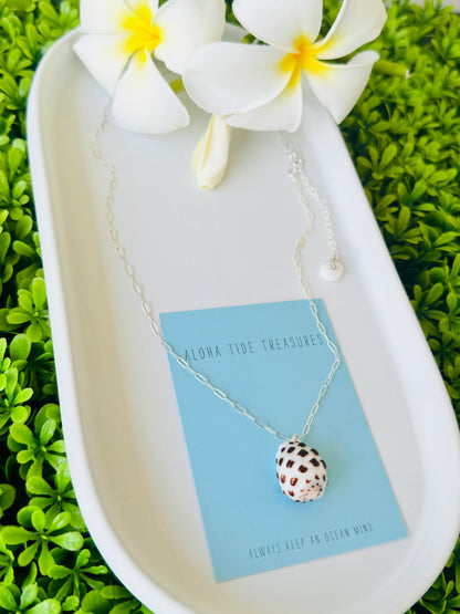 Sterling Silver Drupe Shell Necklace 17” - Jeanie