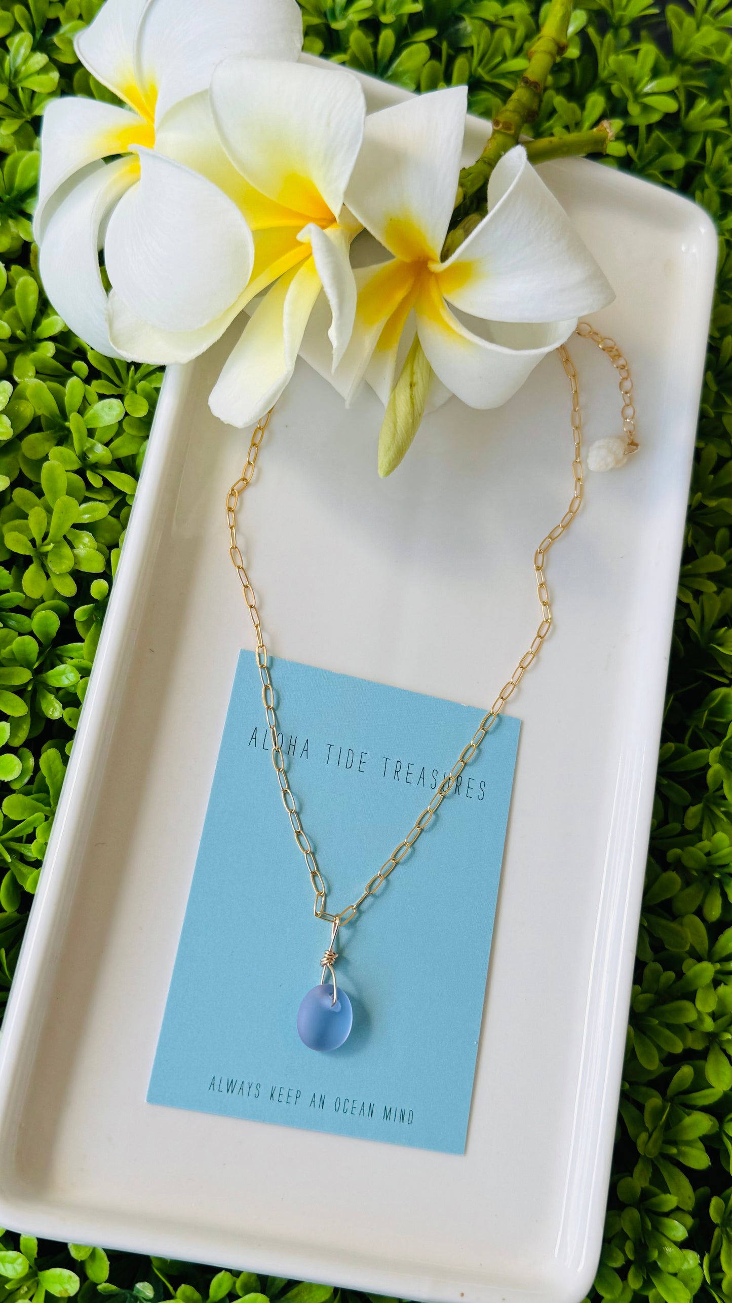 14K GF Purple Seaglass Necklace 15” - Ryan