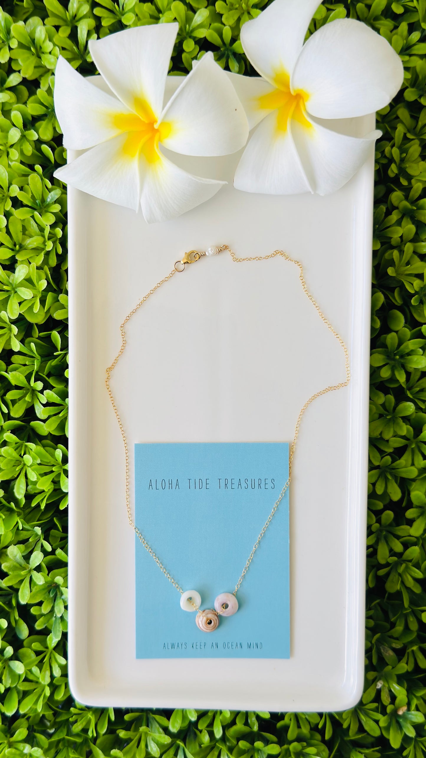 14K GF Floating Pukas Necklace 16”