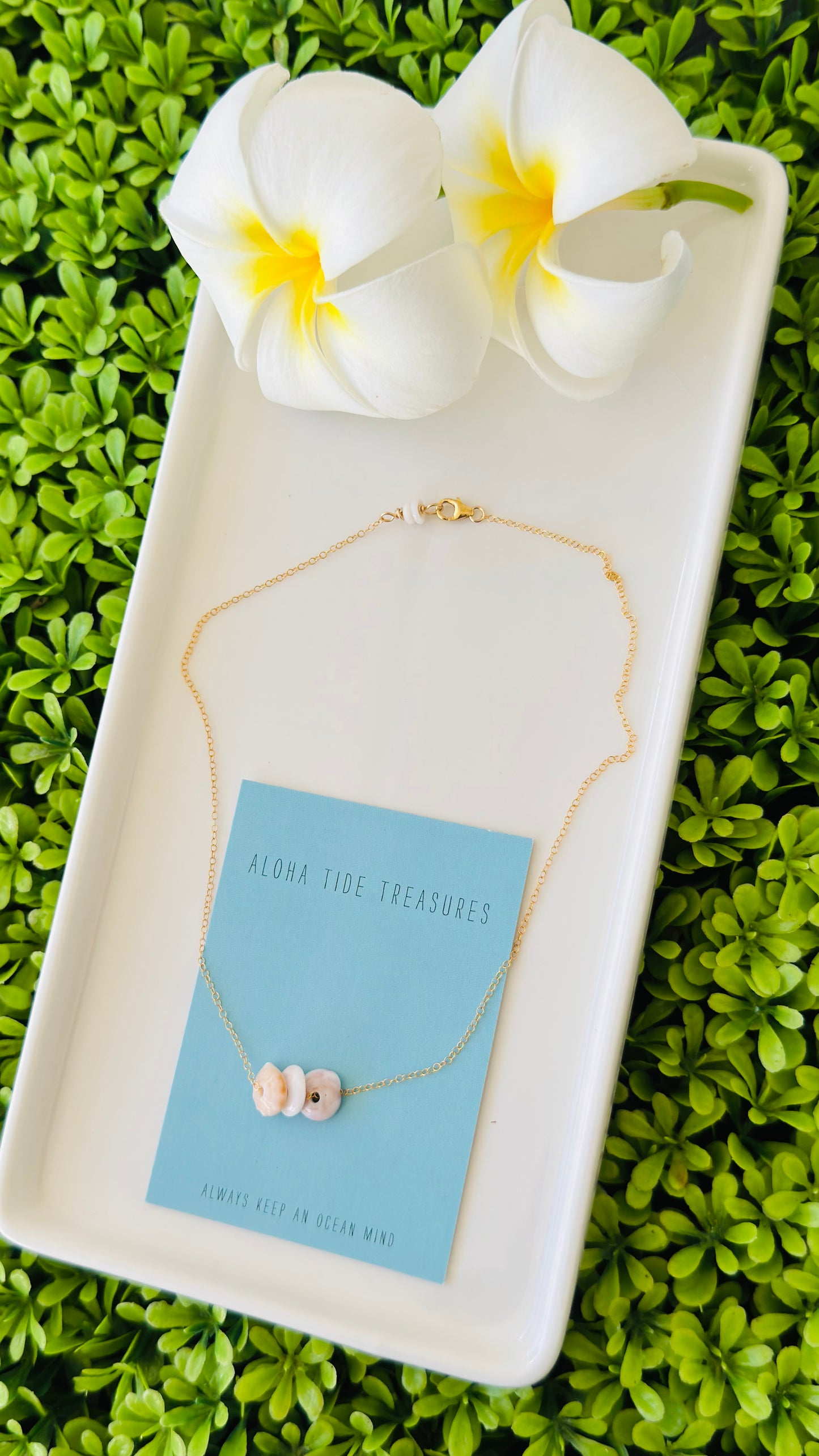 14K GF Floating Pukas Necklace 14”
