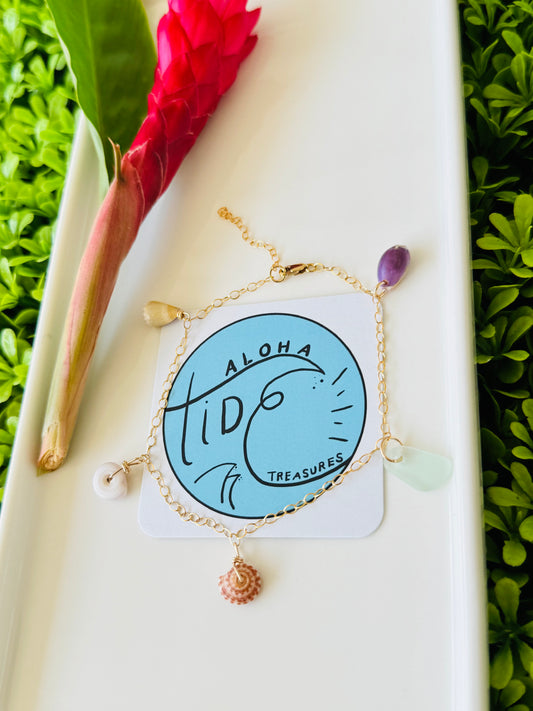 14K GF Hawaiian Shell Anklet 8.5”