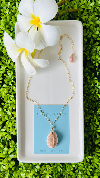 14K GF Cowrie Shell Necklace 16” - Mary