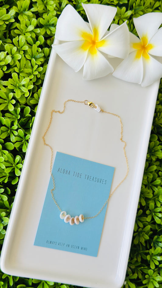 14K GF Floating Pukas Necklace 14”