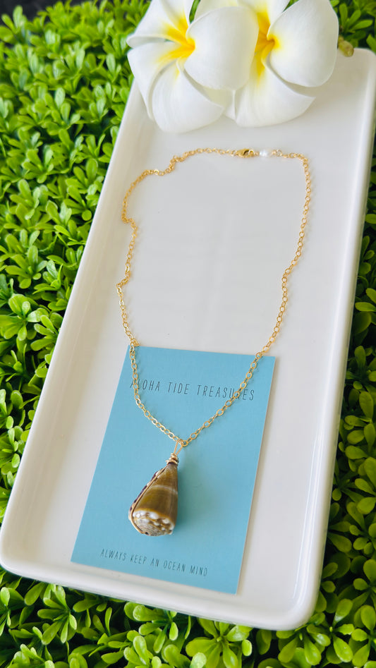14K GF Cone Shell Necklace 16”